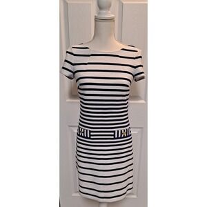 Lilly‎ Pulitzer Layton White Blue Short Sleeve Shift Dress Wm Sz XS Preppy